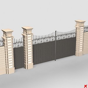 entry gate 3d max