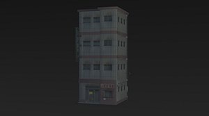 japanese street building 3D model