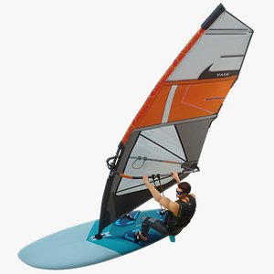 Male Windsurfer Animated HQ