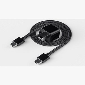 3D USB-c Type-c Cable charge data wire Usb Wall Charger model