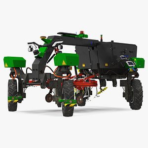 3D Dusty Autonomous Farm Robot Rigged