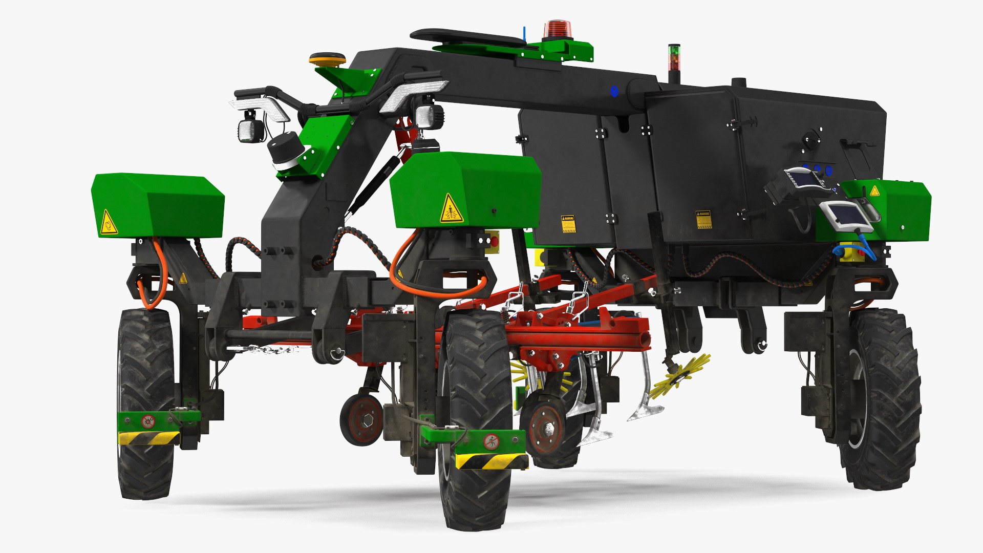 Dusty Autonomous Farm Robot Rigged 3D model preview