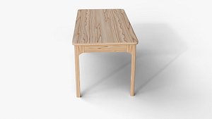 Realistic Wooden Dining Table 3D Model High Quality Furniture Design