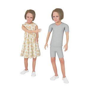Girl real cloth simulation conversation loop animation 3
