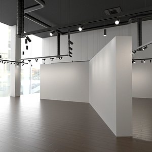 3D Multiroom Public Interior Empty model