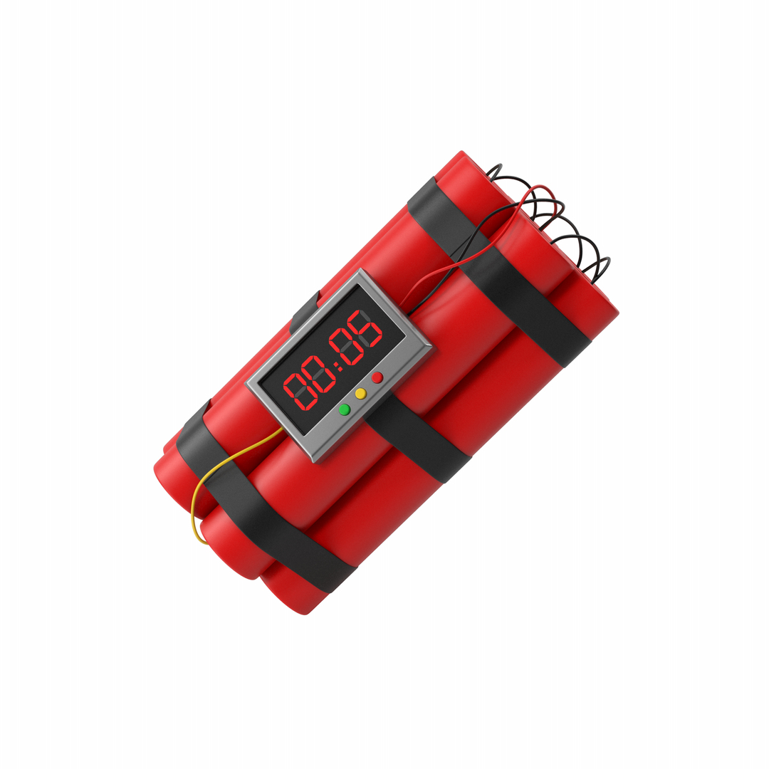 3D Dynamite With Timer Five Second Left - TurboSquid 2338508