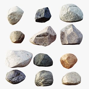 AV Architecture Rock Stone Cliff Set 3D