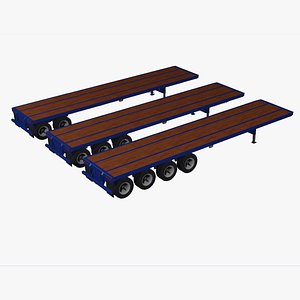 Old Style 40 Foot Flat Bed Trailer