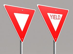 3d street sign yield model