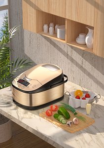 Photographic rendering of rice cooker 3D model