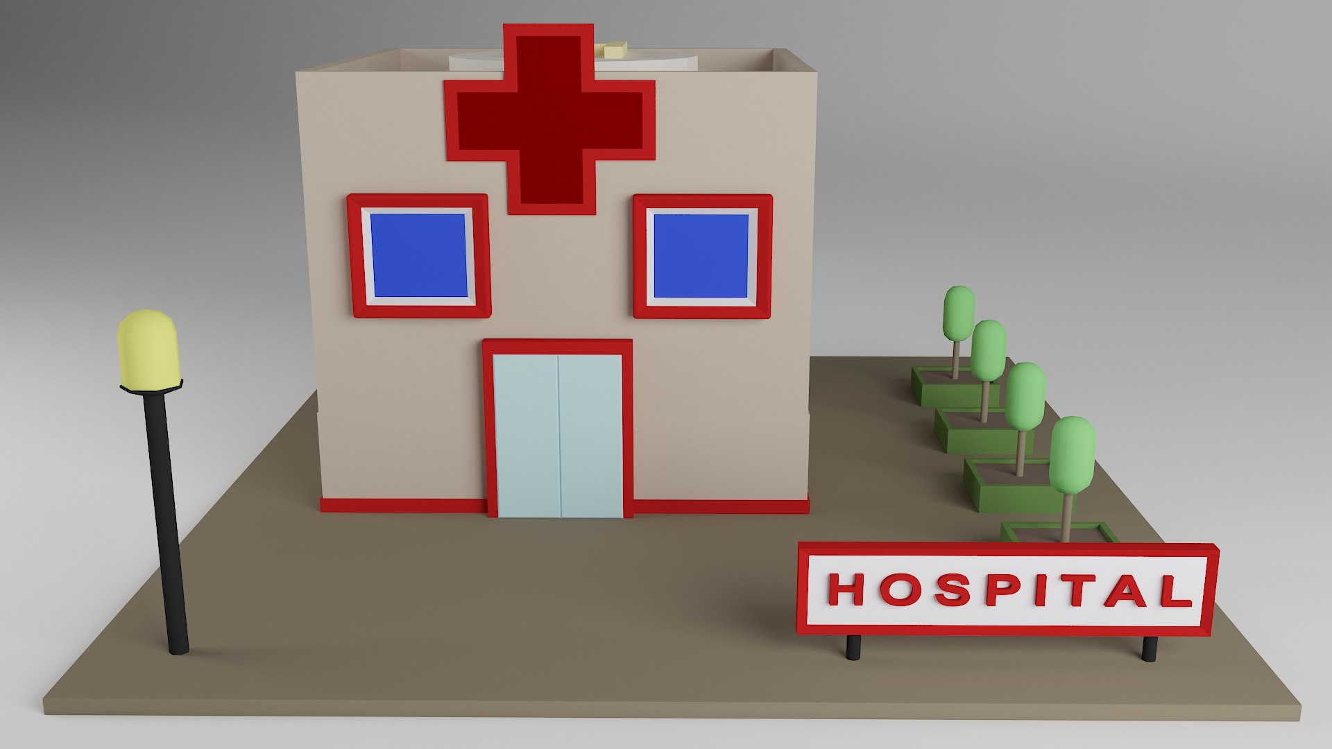LOW POLY HOSPITAL Model - TurboSquid 1953778
