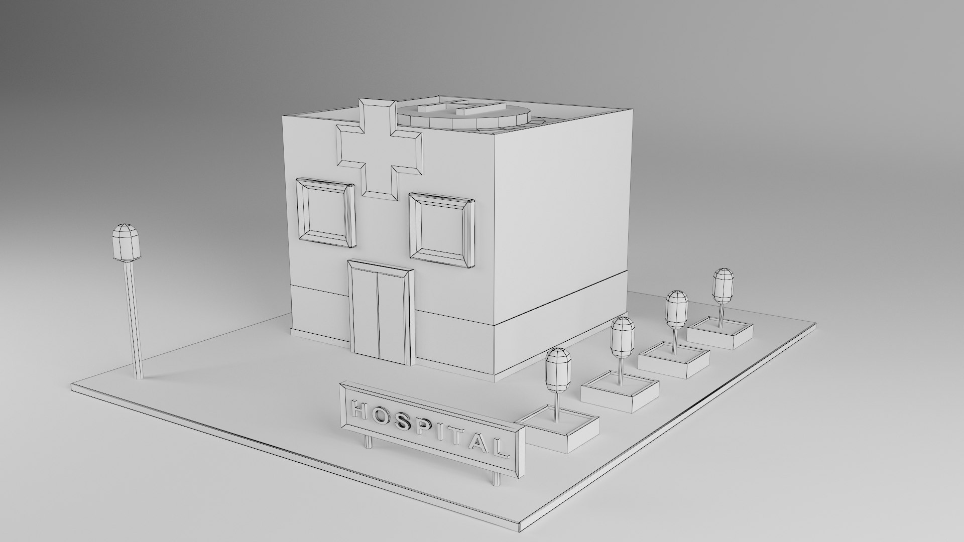 LOW POLY HOSPITAL Model - TurboSquid 1953778