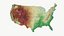 3D model USA country administrative relief topo map