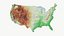3D model USA country administrative relief topo map