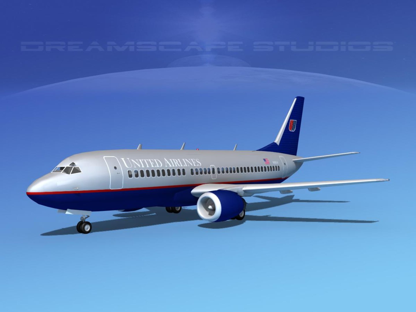 3d Model Boeing 737 Airliner 737-300