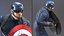Character Captain America Defend Pose in Shabby Suit