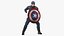 Character Captain America Defend Pose in Shabby Suit