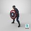 Character Captain America Defend Pose in Shabby Suit