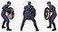 Character Captain America Defend Pose in Shabby Suit