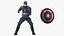 Character Captain America Defend Pose in Shabby Suit