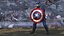 Character Captain America Defend Pose in Shabby Suit