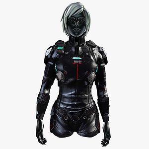 Female Sci-Fi Space Suit 3D model