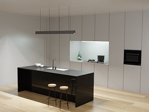 concept minimalist kitchen 3D model