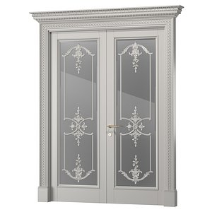 blk wood westland double door 3D