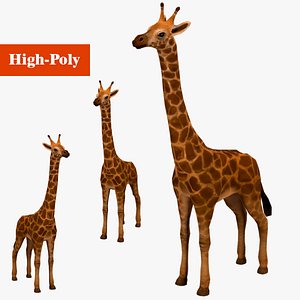 giraffe low-poly 3D