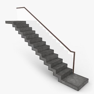 Modern concrete floating stair