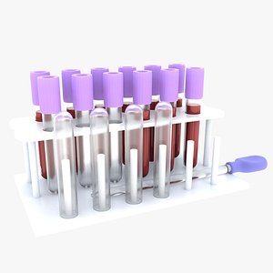 Blood Test Tubes In a Rack