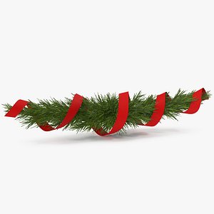 Christmas Garland with Red Ribbon model