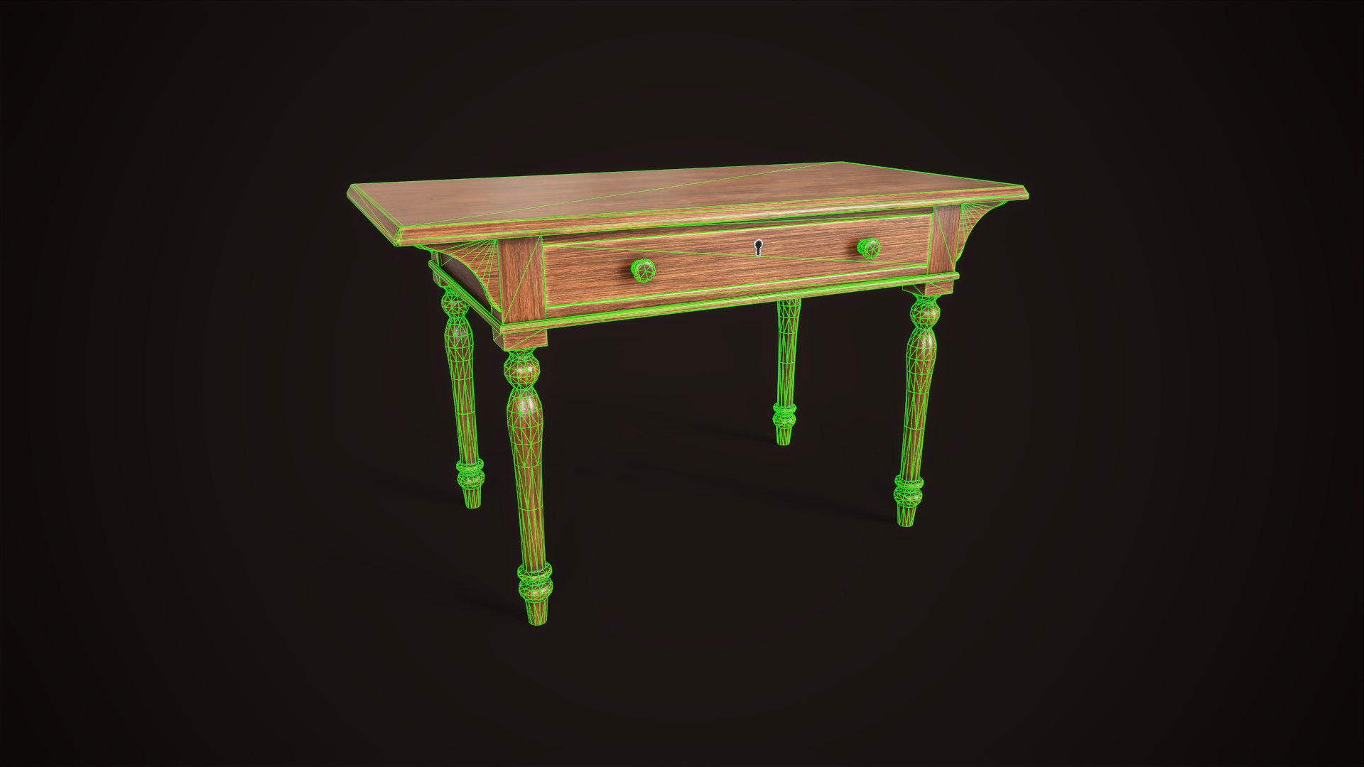 3d Vintage Victorian Desk Turbosquid 2041825 