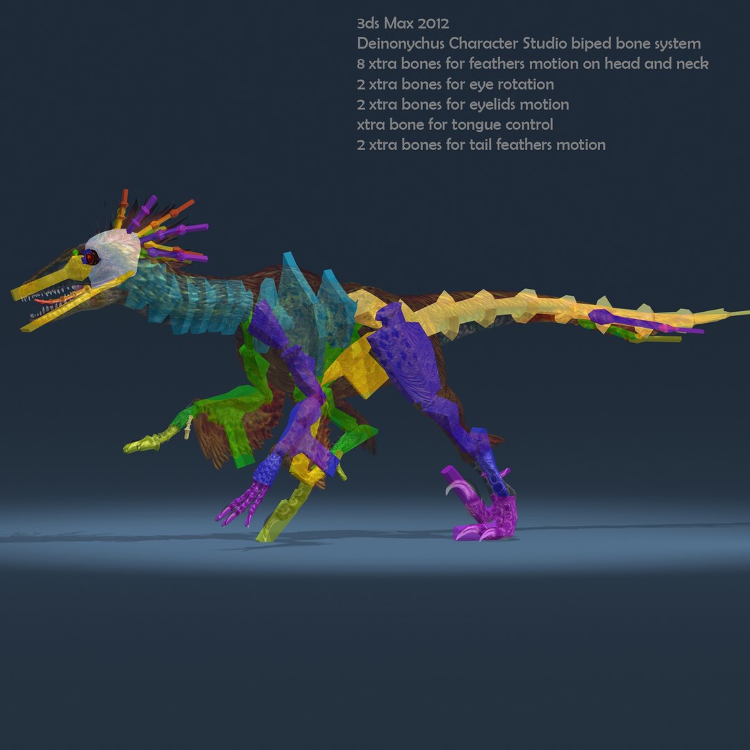 Deinonychus Antirrhopus Feathered Dinosaur C4d