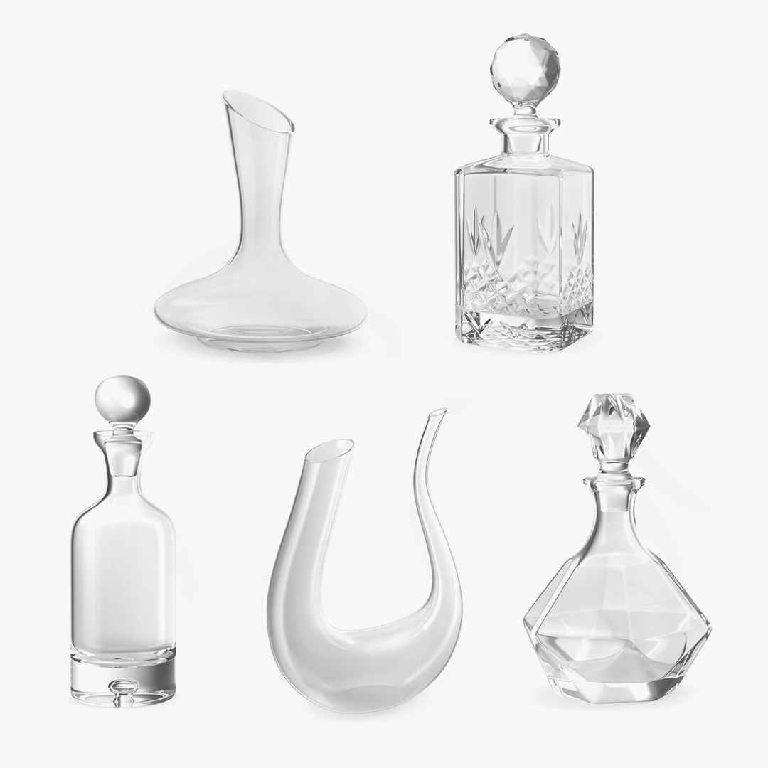 Glass Decanters Collection 3 3D model preview