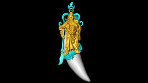 Guan Yu pendant - Dragon pendant - Tiger nails - Tiger fang 3D