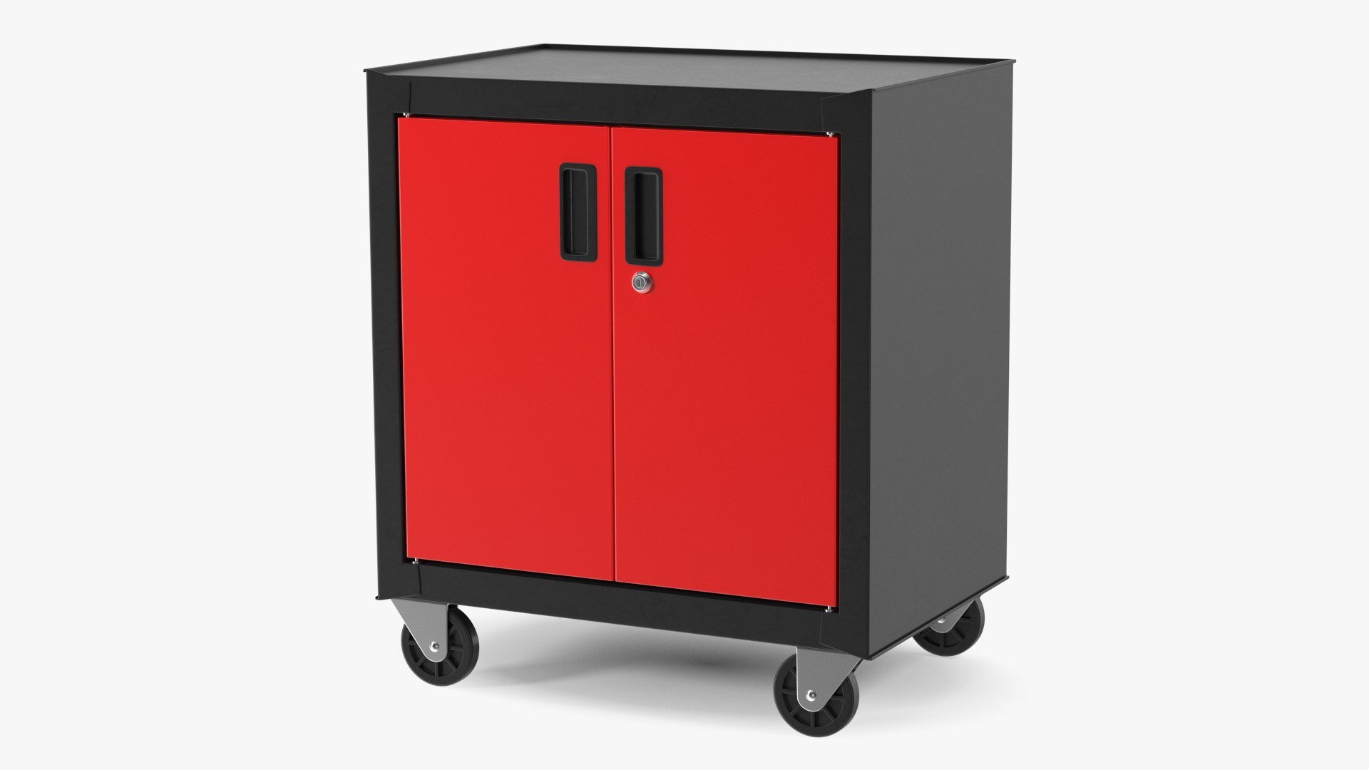 Freestanding Steel Garage Chest Red 3D model preview