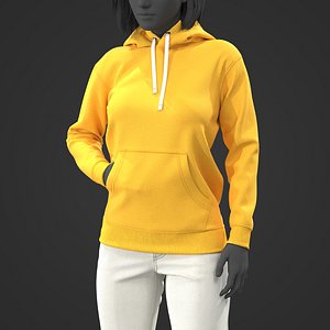 3D Female outfit hoodie and jeans model