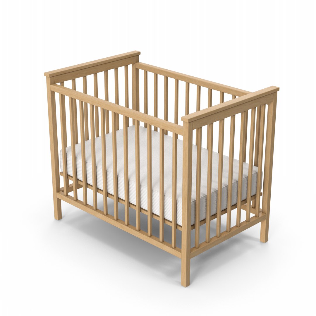 3D Wooden Baby Cot TurboSquid 2126539