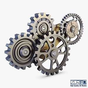 Gear Mechanism Low Poly v 6