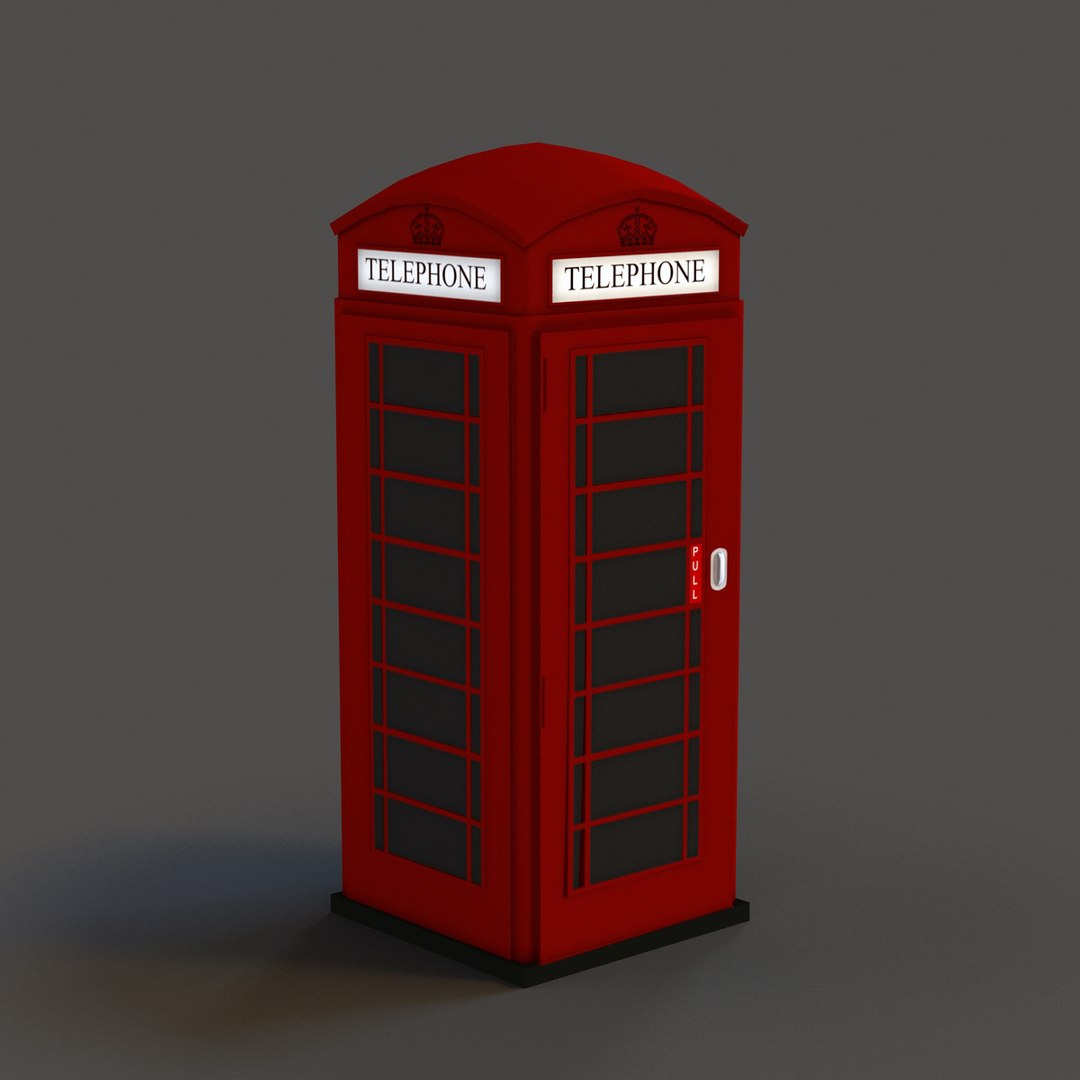 Red Phone Booth 3d Model