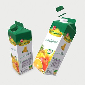 3D model orange juice carton -