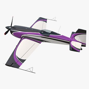 3D aerobatic monoplane aircraft rigged model