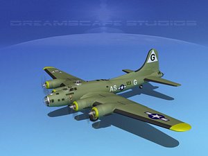 3d b-17 hp boeing flying fortress model