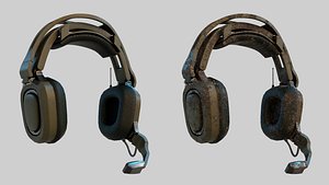 3D Army Headset Set Clean and Dirty model