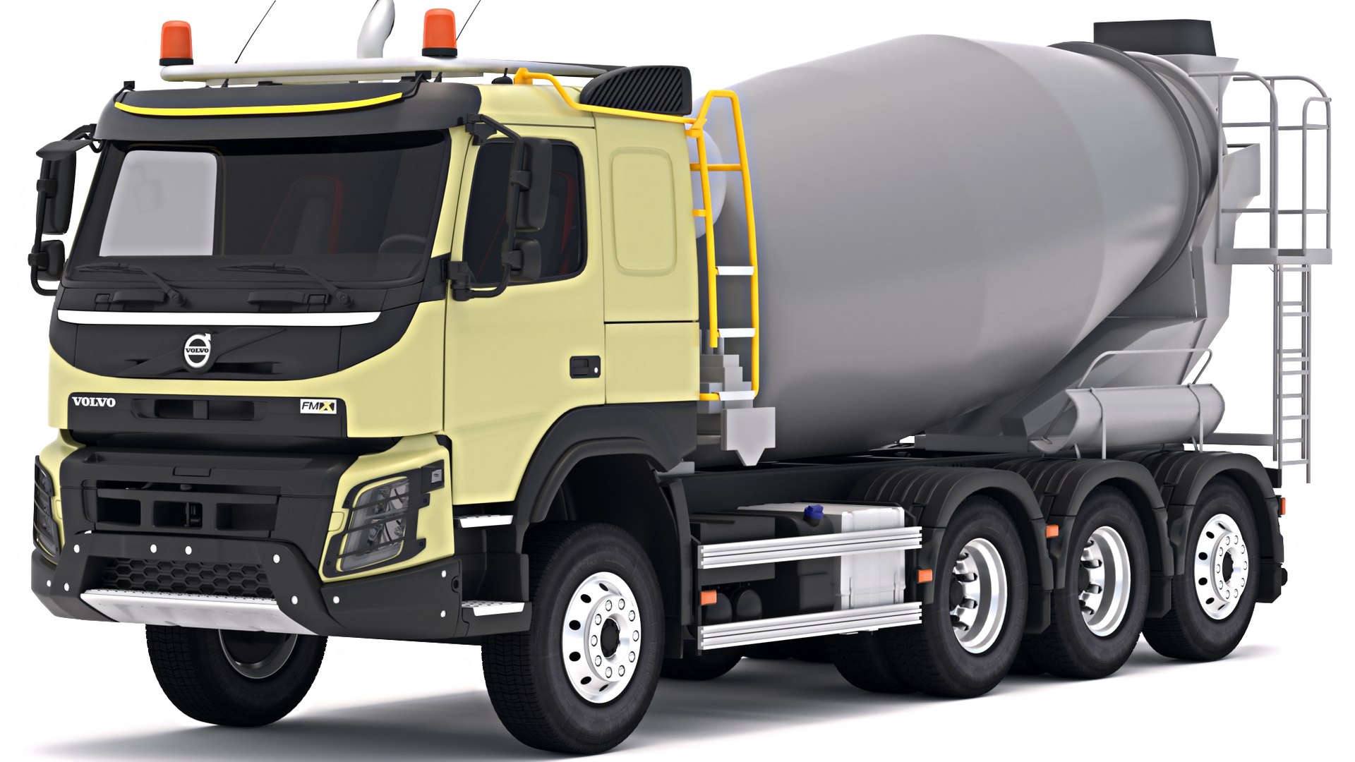 Volvo FMX truck Concrete Mixer - customized 3D Model in Truck 3DExport