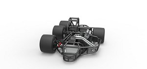 Diecast Supermodified 3-to-1 race car Base Scale 1 to 25 3D model