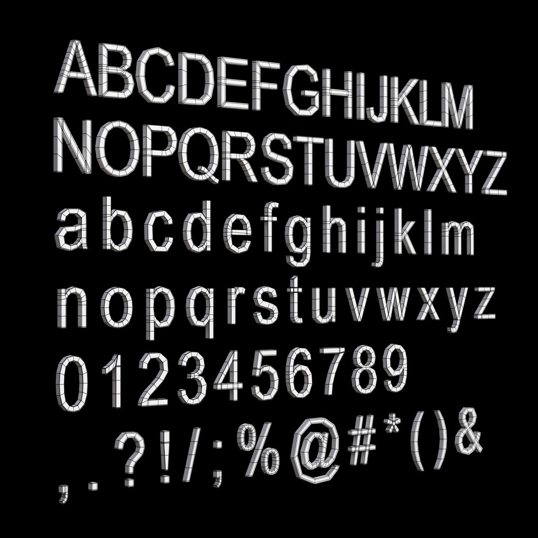 3D Arial Bold 3D Typography Set - Ready for Subdivision https://p.turbosquid.com/ts-thumb/xk/O8hT1p/bx/wire/png/1787140018/1920x1080/fit_q87/9641d1831872e7ea26f64d91525ea35d7a8e6bdb/wire.jpg