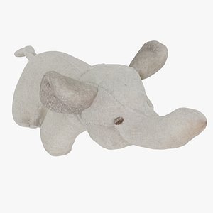 3D Scanned Stuffed Elephant Toy 3D model