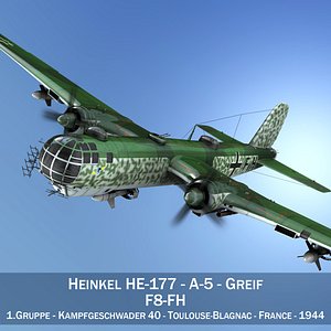 3d heinkel he-177 - bomber model